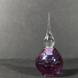 Vandermark blown glass perfume bottle/studio glass/purple collectible art glass/